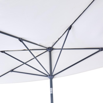 Umbrela terasa, de perete, aluminiu/poliester, 262 x 135 cm, H 240 cm, alb - Img 11
