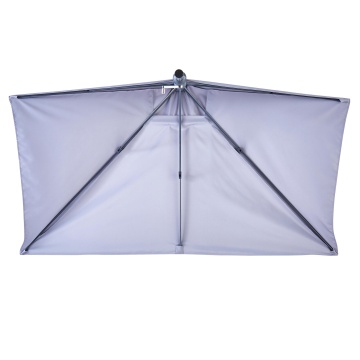 Umbrela terasa, de perete, aluminiu/poliester, 262 x 135 cm, H 240 cm, gri - Img 5