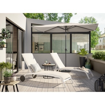 Umbrela terasa, otel/poliester, 300 x 194 cm, H 255 cm, taupe - Img 6