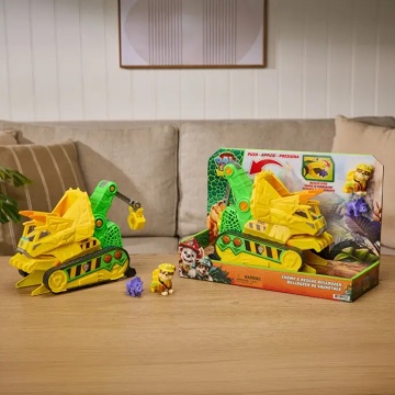 Vehicul cu figurine, Paw Patrol the Dino Movie, Chomp and Rescue Bulldozer - Img 2