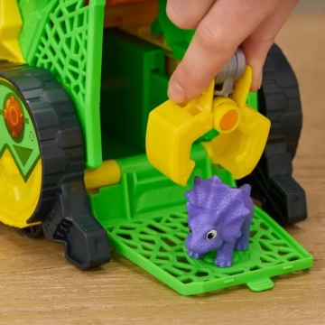 Vehicul cu figurine, Paw Patrol the Dino Movie, Chomp and Rescue Bulldozer - Img 12