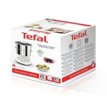Aparat de gatit cu aburi Tefal VC145130, 900W, 6 L, timer de 60 de minute cu oprire automata, compatibil cu masina de spalat vase, nivel de apa vizibil, accesoriu pentru orez, alb/inox - Img 2