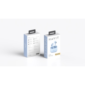 Casti HAVIT TW967, Bluetooth 5.1, TWS, In-Ear, Control tactil, Albastru deschis - Img 10