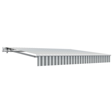 Copertina retractabila, manuala, poliester, 395 x 300 cm, alb/gri