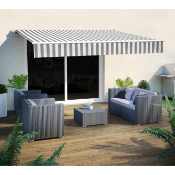 Copertina retractabila, manuala, poliester, 395 x 300 cm, alb/gri - Img 4
