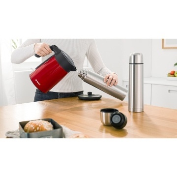 Fierbator apa Bosch TWK7L464, 2400 W, 1,7 L, 220-240 V, indicator pentru numarul de cesti, oprire automata, rosu/antracit - Img 2