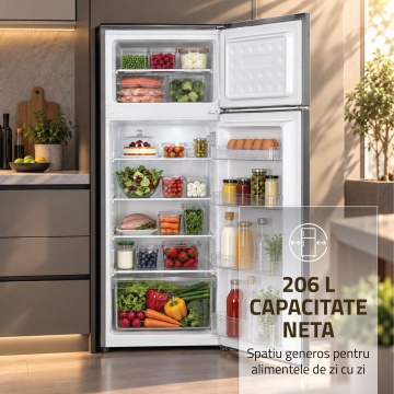 Frigider cu doua usi Samus SX286IE, 206 L, Motor Inverter, Clasa E, Dezghetare automata, Inox - Img 5