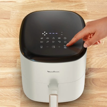 Friteuză cu aer cald Moulinex EZ245A20, capacitate 5 L, 1500 W, tehnologie de gătire fără ulei, circulație rapidă a aerului, control mecanic, funcții multiple de prăjire și coacere, Alb - Img 5