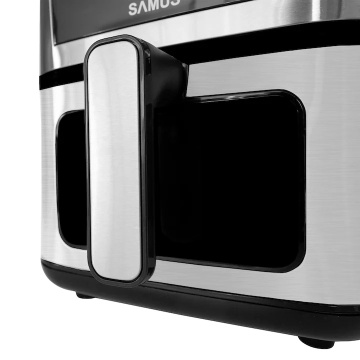 Friteuza cu aer cald Samus AF5-S1400DW, 1400 W, 5 L, Display led, Timer 60 min, 7 Programe, Fry Force 360°, Touch Control, Negru/Argintiu - Img 4