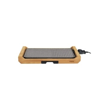 Gratar electric Vivax, EG-4020B, Suprafata gatire Neteda si Striata, Temperatura reglabila, Tava scurgere detasabila, carcasa bambus, putere 1800W - Img 1