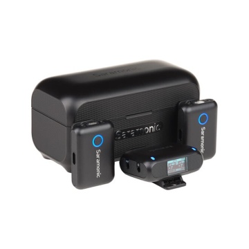 Kit microfon wireless Saramonic Blink500B2+ 2TX+RX2.4 GHz, display OLED, carcasa incarcare, 1250mAh