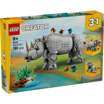 LEGO® Creator - Animale salbatice: Rinocer maiestuos cu pasari 31171, 780 piese, 9 ani+ - Img 2