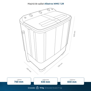 Masina de spalat rufe Albatros WMS 7.2R - Img 3