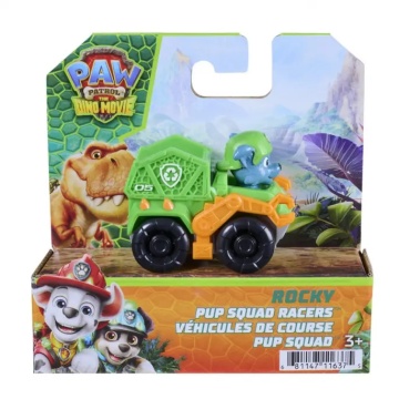 Mini vehicul cu figurina, Paw Patrol the Dino Movie, Pup Squad Racers, Rocky - Img 2