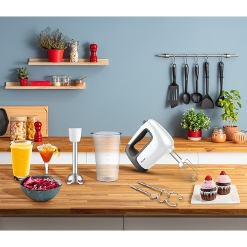 Mixer de mana Tefal Prep'Mix HT462138, 500W, 5 viteze, Turbo, 2 accesorii pentru aluat, 2 teluri, alb - Img 8