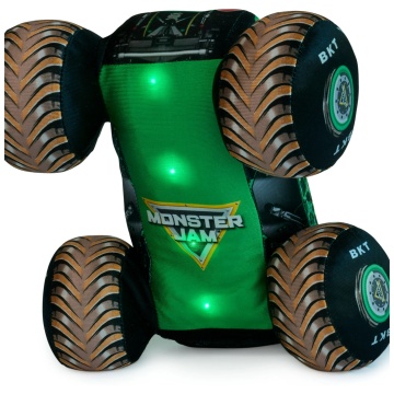 Monster Jam - Camion Zombie Grave Digger de pluș cu lumini și sunete, Oficial, Multicolor, 3 ani+ - Img 2