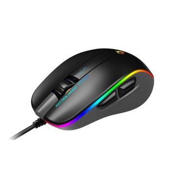 Mouse de gaming Meetion GM23, Iluminat RGB, 12800 dpi, 128 x 81 x 40 mm, Lungime cablu 1.8 m, Negru-Gri - Img 2
