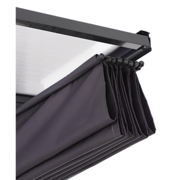 Pergola gradina, pentru perete, aluminiu/otel, 400 x 350 cm, H 270 cm, gri - Img 5