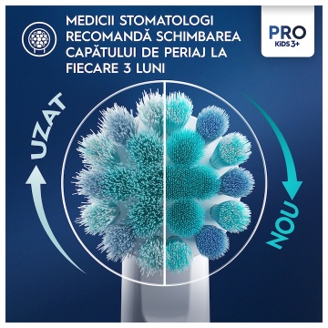 Periuta de dinti electrica Oral-B Pro Kids Spiderman pentru copii, Curatare 2D, 2 programe, 1 capat, 4 autocolante, trusa de calatorie, Albastru - Img 7
