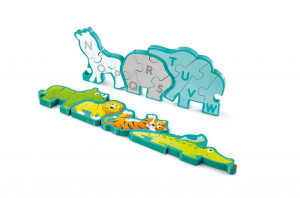 Puzzle Hape 2 in 1 - Alfabet si animale, 26 piese - Img 3