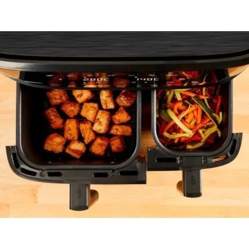 (Resigilat)Friteuza dubla cu aer cald Tefal Dual Easy Fry EY901N10, Putere 2700W, 7 Programe de gatire, Ecran LCD, Capacitate 5.2L + 3.1L, Negru - Img 5