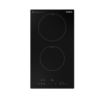 (Resigilat)Plita incorporabila domino VIVAX BH-02MIN, Inductie, Doua zone de gatit, Boost, Control touch, Timer, 3500 W, Timer digital, Protectie copii, Indicator caldura reziduala, Sticla securizata, 30 cm, Negru