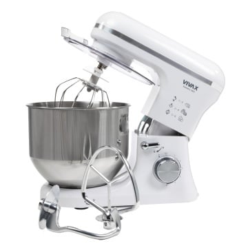 Robot mixer Vivax RM-71800WH , 1800 W, 6 Viteze + Turbo, 4 Accesorii, Bol otel inoxidabil, Alb/Argintiu - Img 2