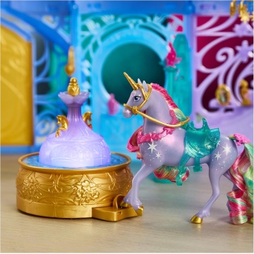 Set de Joacă Unicorn Academy – Starglow Fountain & Grajd cu Wildstar, Lumini, Sunete și 24 Accesorii, Multicolor, 4 ani + - Img 6