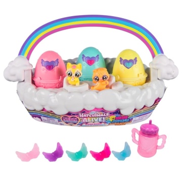 Set figurine in cosulet, Hatchimals, Alive Neon Rainbow Basket - Img 9