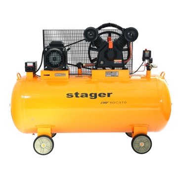 Stager Air 60C370 compresor aer, 370L, 10bar, 600L/min, trifazat, angrenare curea - Img 2