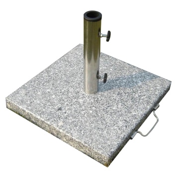 Suport umbrela terasa, granit/otel, 45 x 45 cm, H 36 cm, 30 kg, gri - Img 2