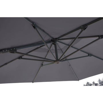 Umbrela terasa, aliminiu/otel/poliester, 286 x 286 cm, H 264 cm, gri - Img 9