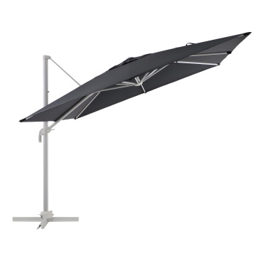 Umbrela terasa, aluminiu/otel/poliester, 286 x 286 cm, H 264 cm, gri antracit - Img 2