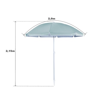 Umbrela terasa, aluminiu/poliester, Ø 200 cm, H 215 cm, verde deschis - Img 6
