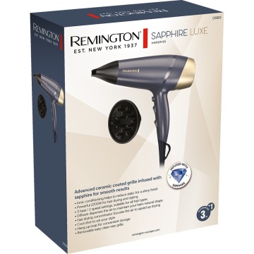 Uscator de par Remington Sapphire Luxe D5805, 2200 W, 3 trepte caldura, 2 viteze, Champagne/Bleumarin - Img 5