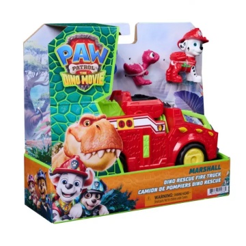 Vehicul de salvare cu figurina, Paw Patrol, Dino Rescue Fire Truck, Marshall