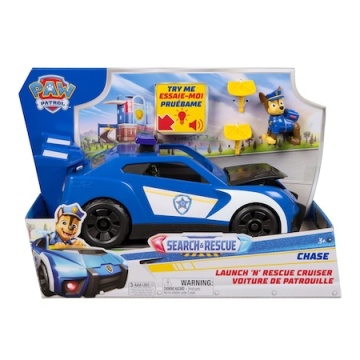 Vehicul Paw Patrol Spin Master - Chase Launch 'N' Rescue Cruiser cu figurină