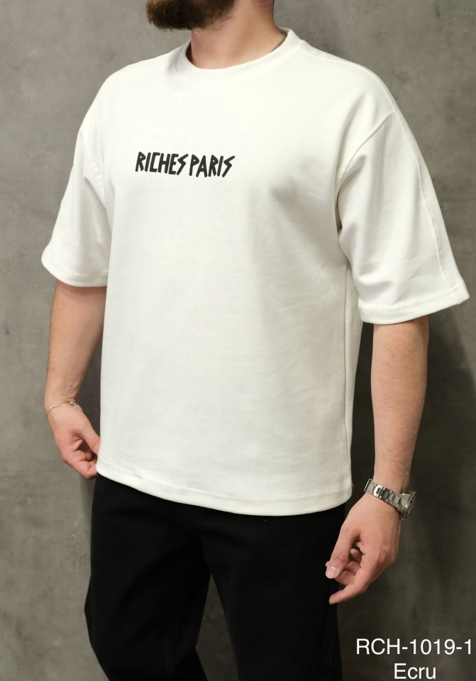 TRICOU OVERSIZED RICHES PARIS ECRU TSAS474(1019-1)