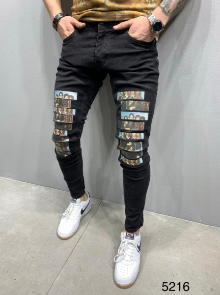 BLUGI SLIM FIT PICTURE BLACK BGAS429(5216)