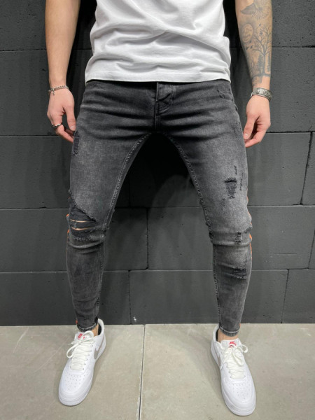 SLIM FIT JEANS STRIPED ORANGE CODE : BGAS558(5570)