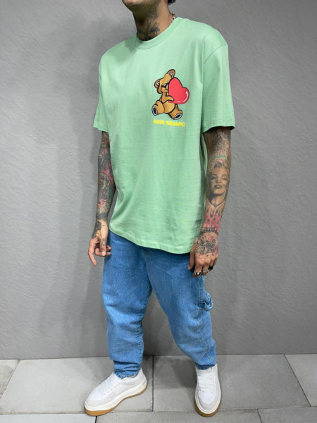TRICOU OVERSIZE TEDDY HEART MINT TSAS331(6189)