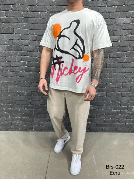 TRICOU OVERSIZED MICKEY ECRU-WHITE TSAS406(022)