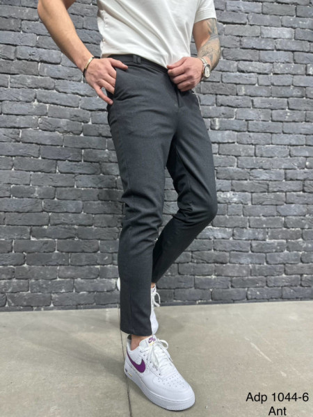 PANTALONI SLIM FIT ZIPPER ANTHRACITE BGAS1123(1044-5,6)
