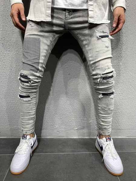 SLIM RIPPED JEANS GRAY CODE: BGAS370