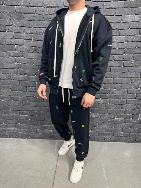 TRENING OVERSIZE STICKERS BLACK TRAS169