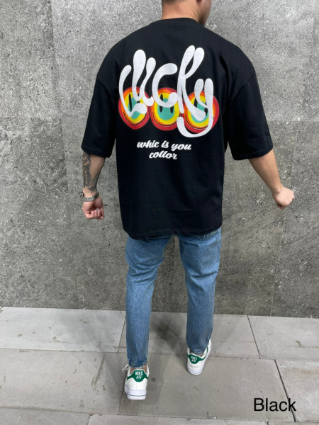 TRICOU OVERSIZE LUCKY BLACK TSAS363(AJ6236)