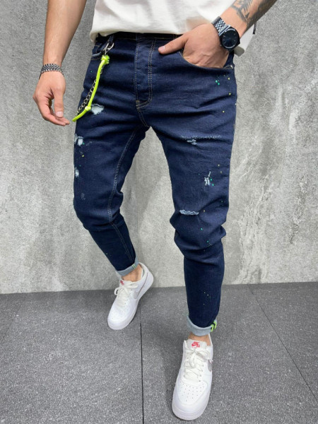 SLIM JEANS GREEN DARKBLUE BGAS670(6325)