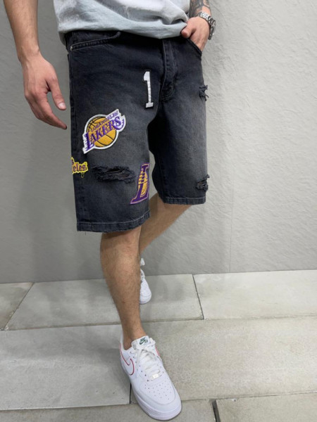 PANTALONI SCURTI RUPTI LOS ANGELES BLACK PSAS121(7006)