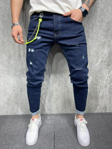 SLIM JEANS GREEN DARKBLUE BGAS670(6325)