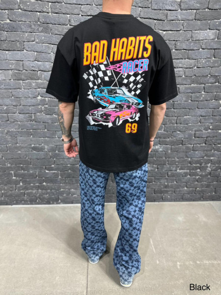 TRICOU OVERSIZED UNEFFECTED RACER BLACK TSAS424(UN-100)